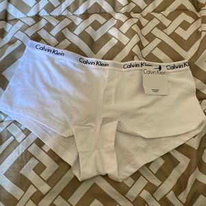 White Calvin Klein boy shorts brand new with tags